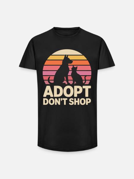Adopt Don't Shop: Tierliebe Statement - Long Fit Männer T-Shirt - Schwarz