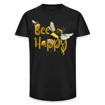 T-shirt cadeau Bumblebee Happy Pun Honey - T-shirt coupe longue homme - noir - Devant - AI Model Male 185 light (185cm)