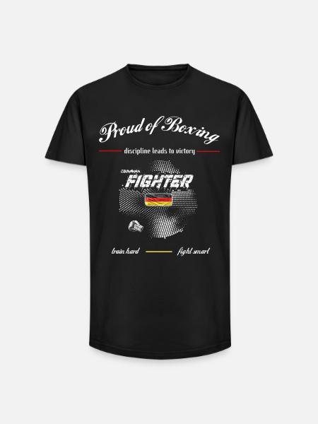 fighter germany - Proud of Boxing - Long Fit Men's T-Shirt - black