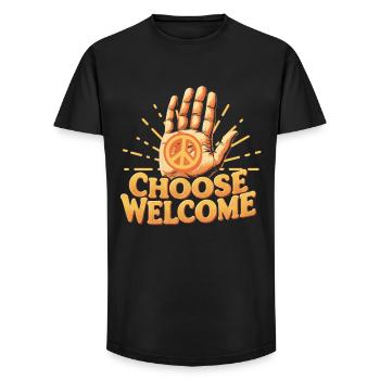 Menschlichkeit Equality Choose Welcome - Long Fit Männer T-Shirt - Schwarz - Vorne - AI Model Male 185 light (185cm)