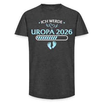 Je vais annoncer la grossesse de mon arrière-grand-père en 2026 - T-shirt coupe longue homme - charbon - Devant - AI Model Male 185 light (185cm)
