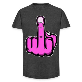 Mittelfinger Stinkefinger Fuck You Design - Long Fit Männer T-Shirt - Anthrazit - Vorne - AI Model Male 185 light (185cm)