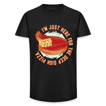 Deep Dish Pizza Chicargo - Long Fit Männer T-Shirt - Schwarz - Vorne - AI Model Male 185 light (185cm)