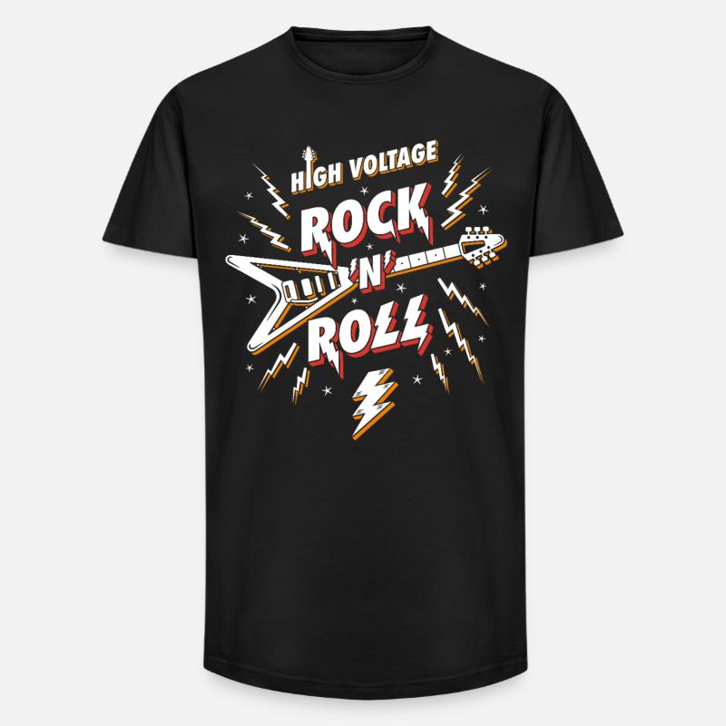 Hochspannungs-Rock'n'Roll-Gitarre - Long Fit Männer T-Shirt - Schwarz