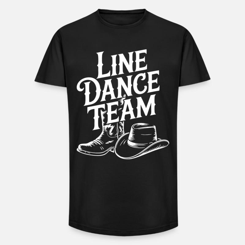 Line Dance Team Boots Hat - Long Fit Männer T-Shirt - Schwarz