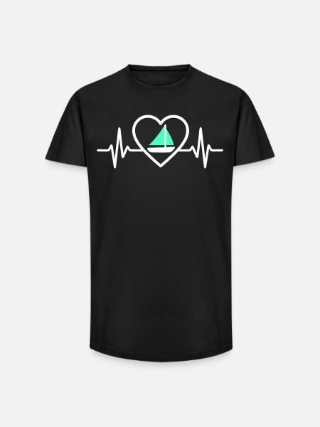 Cœur Voile – Passion Bateau - Long Fit Men's T-Shirt - black