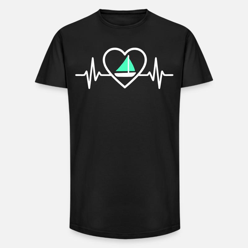 Cœur Voile – Passion Bateau - Long Fit Men's T-Shirt - black