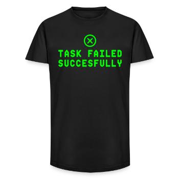 Tâche échouée avec succès Paradoxon informatique - T-shirt coupe longue homme - noir - Devant - AI Model Male 185 light (185cm)