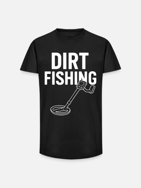 Dirt Fishing Metal Detecting Adventure - Long Fit Men's T-Shirt - black