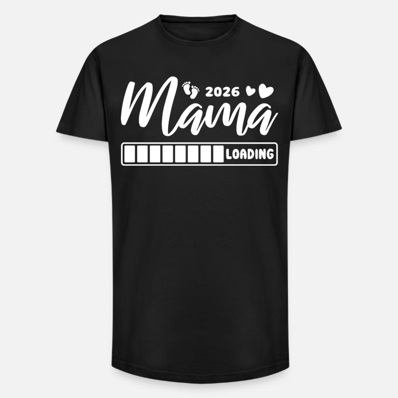 Mama 2026 loading - Schwangerschaft - Geschenk - Long Fit Männer T-Shirt - Schwarz