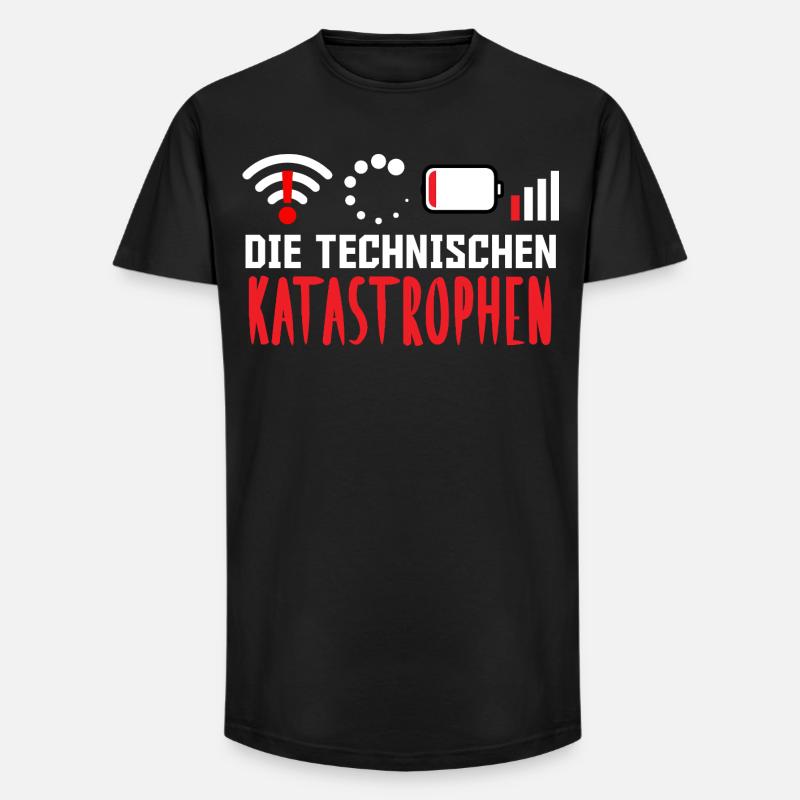 Nerd Computer THE TECHNICAL CATASTROPHES FUNNY - Long Fit Men's T-Shirt - black