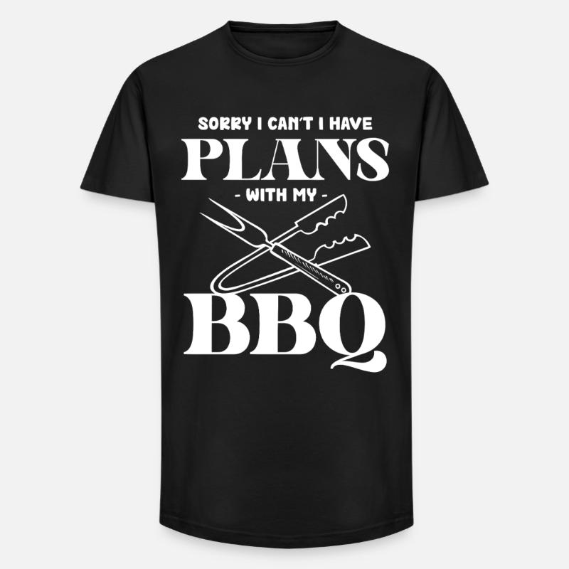 BBQ Pläne: Grillabend Ausrede - Long Fit Männer T-Shirt - Schwarz