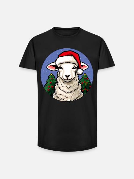 Noël des moutons - T-shirt coupe longue homme - noir