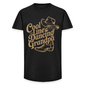Cool Line Dance Grandfather - Long Fit Men's T-Shirt - black - Front - AI Model Male 185 light (185cm)
