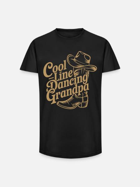 Cool Line Dance Grandfather - Long Fit Men's T-Shirt - black