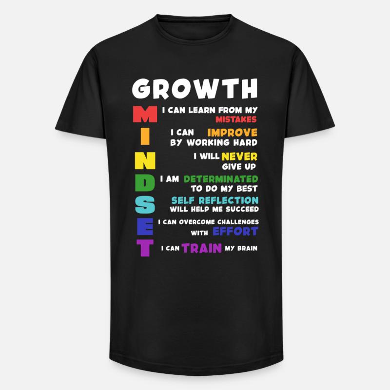 Growth Mindset Acronym Poster - Long Fit Männer T-Shirt - Schwarz