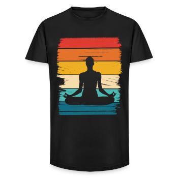 Rainbow Lotus Meditation - Long Fit Men's T-Shirt - black - Front - AI Model Male 185 light (185cm)