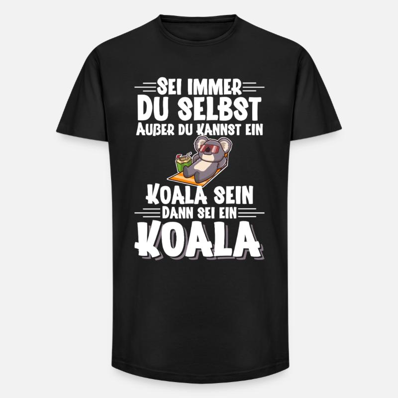 Koala - Long Fit Männer T-Shirt - Schwarz