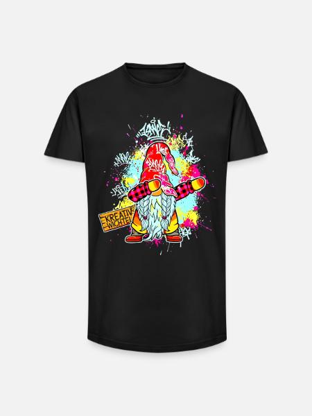 CREATIVE GNOME Dab Graffiti Artist XMas - Long Fit Men's T-Shirt - black