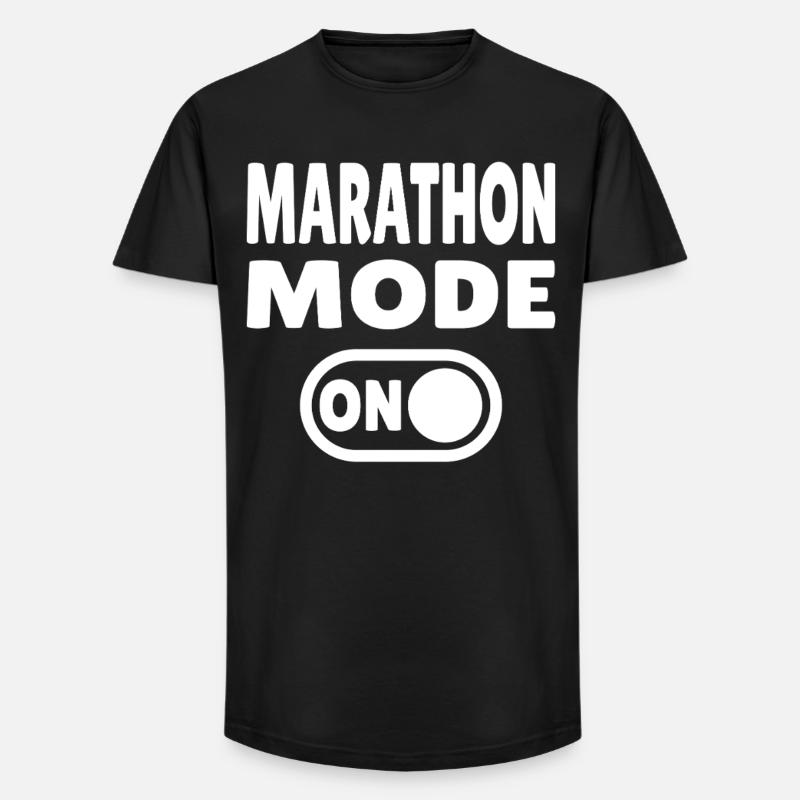 Marathon Mode On – Laufen mit Leidenschaft - Long Fit Männer T-Shirt - Schwarz
