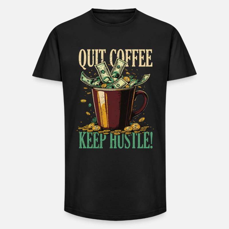 Coffee withdrawal decaffeinated ex-coffee drinker - Long Fit Men's T-Shirt - black