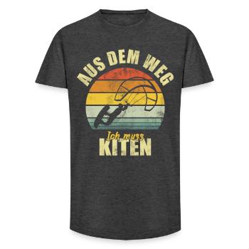 Kiten Kiter Surfen Surfer Retro - Long Fit Männer T-Shirt - Anthrazit - Vorne - AI Model Male 185 light (185cm)