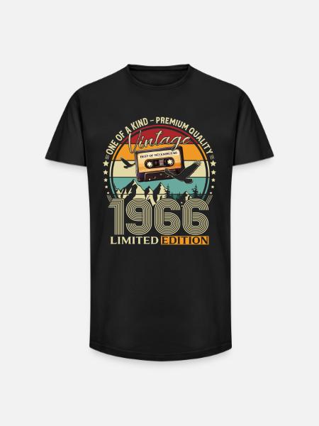 Cassette du 59e anniversaire décembre 1966 - T-shirt coupe longue homme - noir
