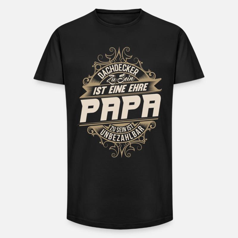 Dachdecker Papa - Long Fit Männer T-Shirt - Schwarz