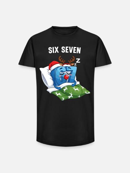 67 Six Seven Memes Christmas Pajamas - Long Fit Men's T-Shirt - black