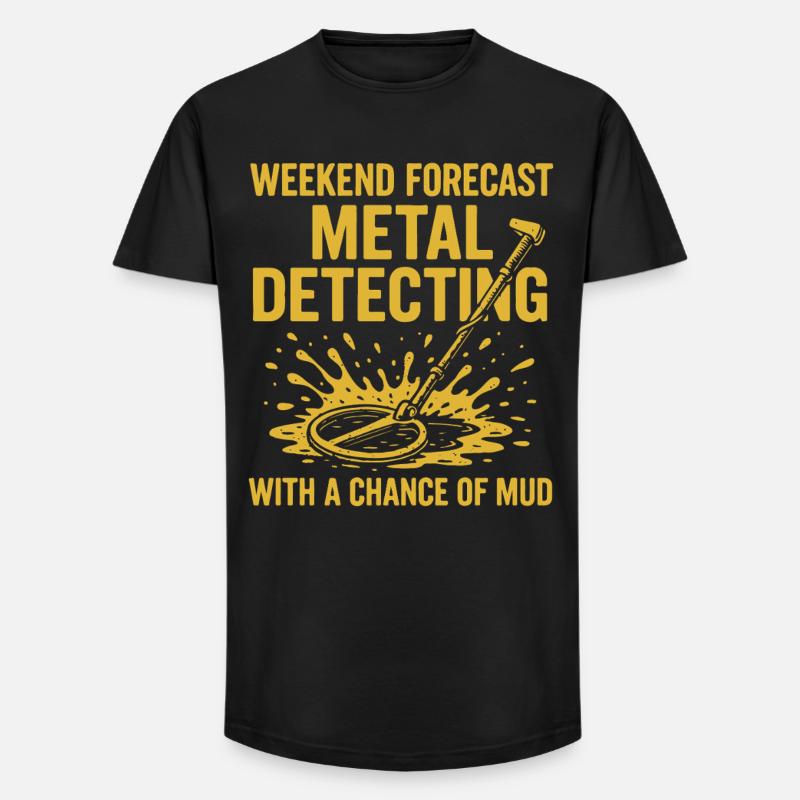 Weekend Forecast Metal Detecting Fun - Long Fit Men's T-Shirt - black