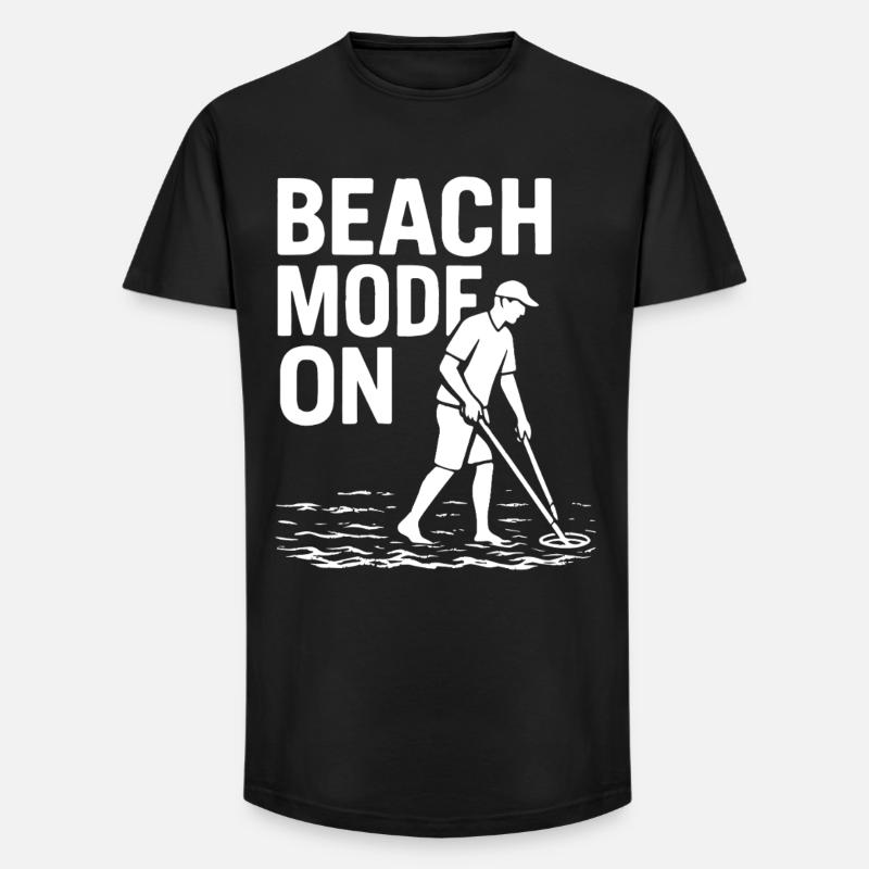 Beach-Modus auf Funny Metal Detecting-Design - Long Fit Männer T-Shirt - Schwarz
