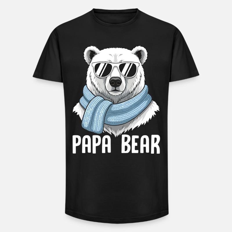 Papa Bear - Long Fit Männer T-Shirt - Schwarz