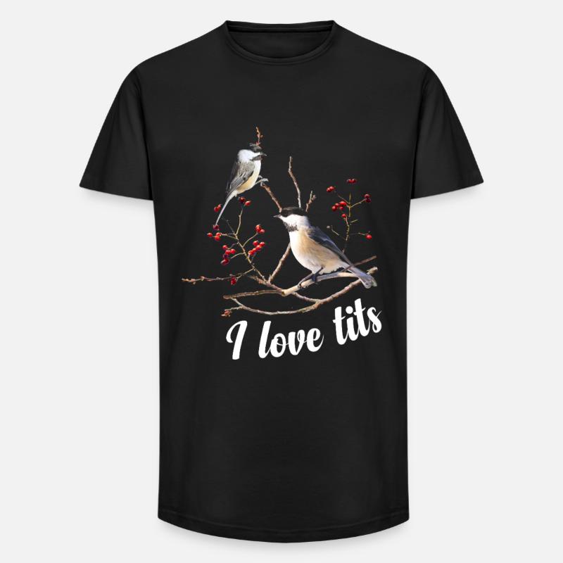 Chickadee Plush Birdwatcher Birding Chickadee - Long Fit Men's T-Shirt - black