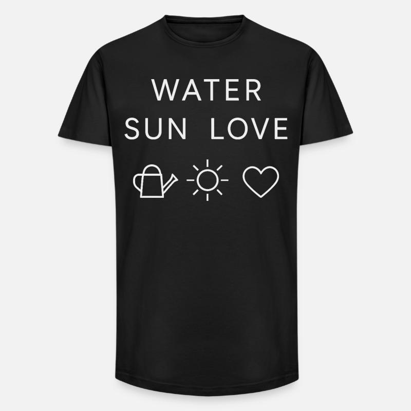 Wasser Sonne Liebe Statement - Long Fit Männer T-Shirt - Schwarz