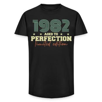 1982 - T-shirt coupe longue homme - noir - Devant - AI Model Male 185 light (185cm)