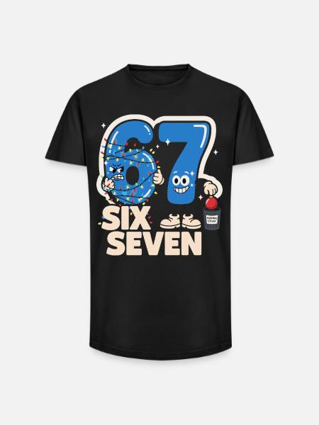 67 Six Seven Anti-jul Sjov Italiensk B - Long fit herre T-shirt - sort