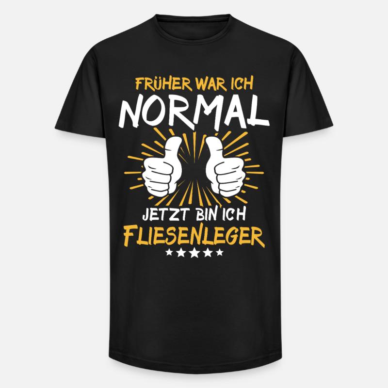 Fliesenleger Spruch - Long Fit Männer T-Shirt - Schwarz