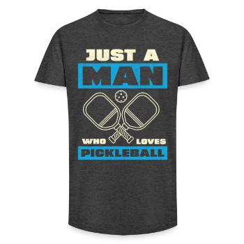 Nur ein Mann liebt Pickleball - Long Fit Männer T-Shirt - Anthrazit - Vorne - AI Model Male 185 light (185cm)
