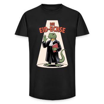 The Eid Lizard in Judge Look Cartoon - Long Fit Men's T-Shirt - black - Front - AI Model Male 185 light (185cm)