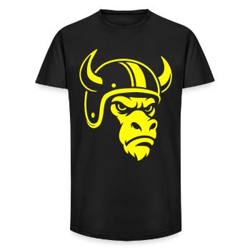 Biker Bull – Racing Spirit & Steel Head - Long Fit Men's T-Shirt - black - Front - AI Model Male 185 light (185cm)