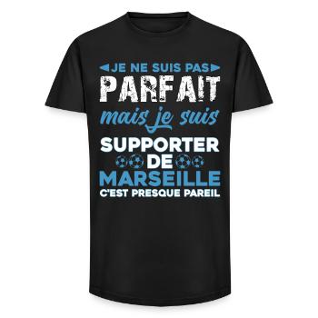 Support Marseille Football Club Foot Humor - Long Fit Men's T-Shirt - black - Front - AI Model Male 185 light (185cm)