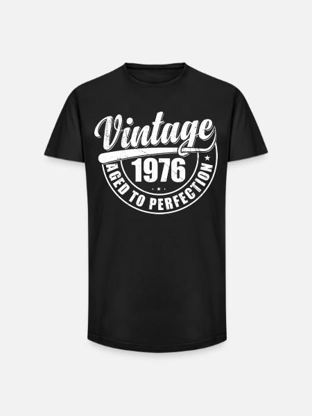 Födelsedagspresent 1976 Årgång 1976 Retro 1976 - T-shirt herr med lång passform - svart