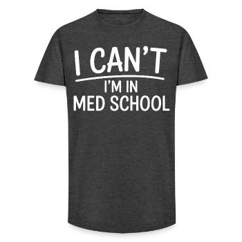 Medical School Saying Graphic - Long Fit Men's T-Shirt - charcoal grey - Front - AI Model Male 185 light (185cm)