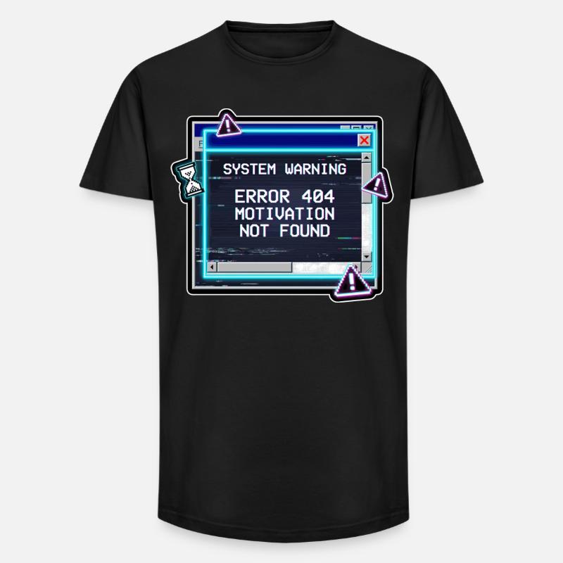 Error 404 Motivation Glitch - Long Fit Männer T-Shirt - Schwarz