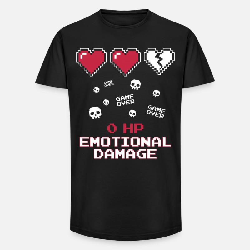 Emotional Damage Pixel - Long Fit Männer T-Shirt - Schwarz