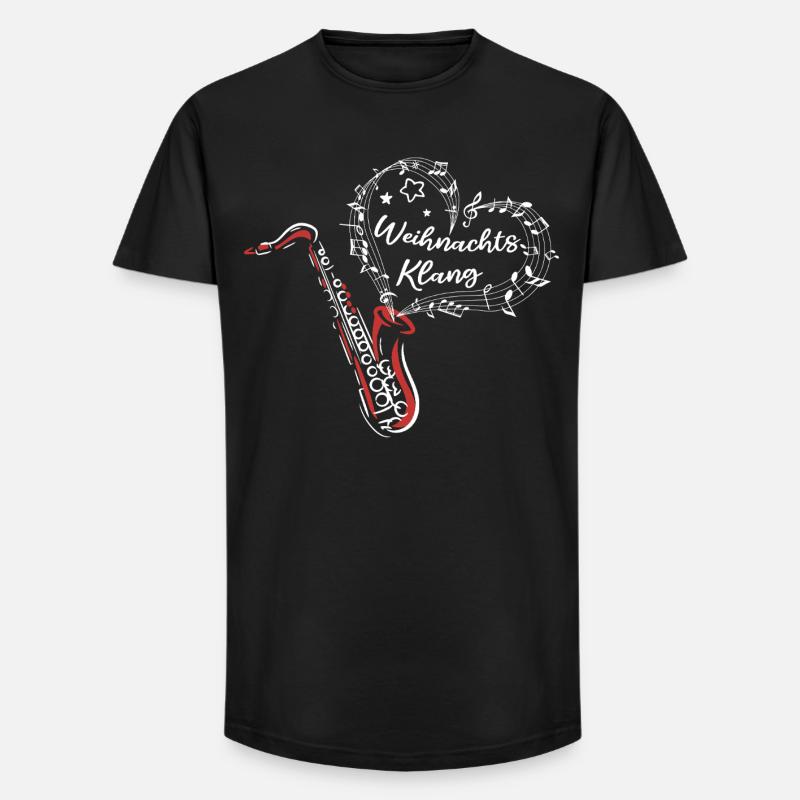 Weihnachten Saxofon Weihnachtsklang Musik - Long Fit Männer T-Shirt - Schwarz