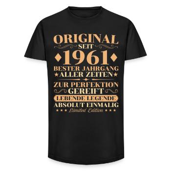 Original 1961 Vintage Birthday 65 Years - Long Fit Men's T-Shirt - black - Front - AI Model Male 185 light (185cm)