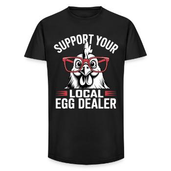 Support your local egg dealer - Long Fit Men's T-Shirt - black - Front - AI Model Male 185 light (185cm)