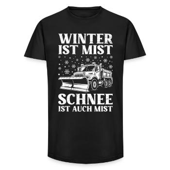 Winter service WINTER IS CRAP SNOW IS CRAP - Long Fit Men's T-Shirt - black - Front - AI Model Male 185 light (185cm)