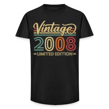 Vintage 2008 Jahrgang Geburtstagsgeschenke Retro - Long Fit Männer T-Shirt - Schwarz - Vorne - AI Model Male 185 light (185cm)